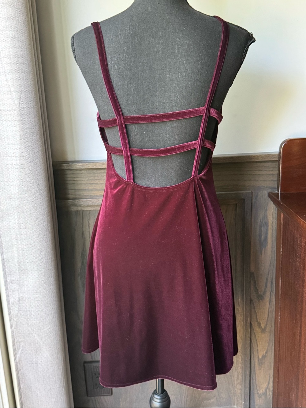 Roberta vintage Velvet Burgundy Slip Dress - Picture 4 of 6